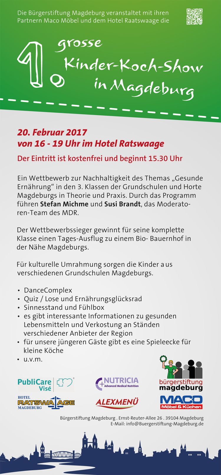 Flyer Rückseite 1. Kinder-Koch-Show Magdeburg