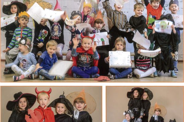 Die Kinder der Kita „Königsborn“ zeigen ihre Kunstwerke.