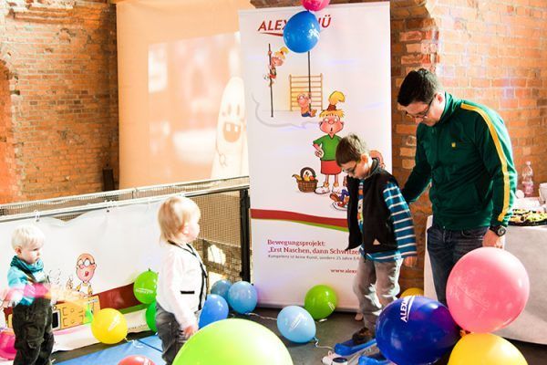 Sportgeräte am Bewegungsstand waren beliebt bei den Kindern