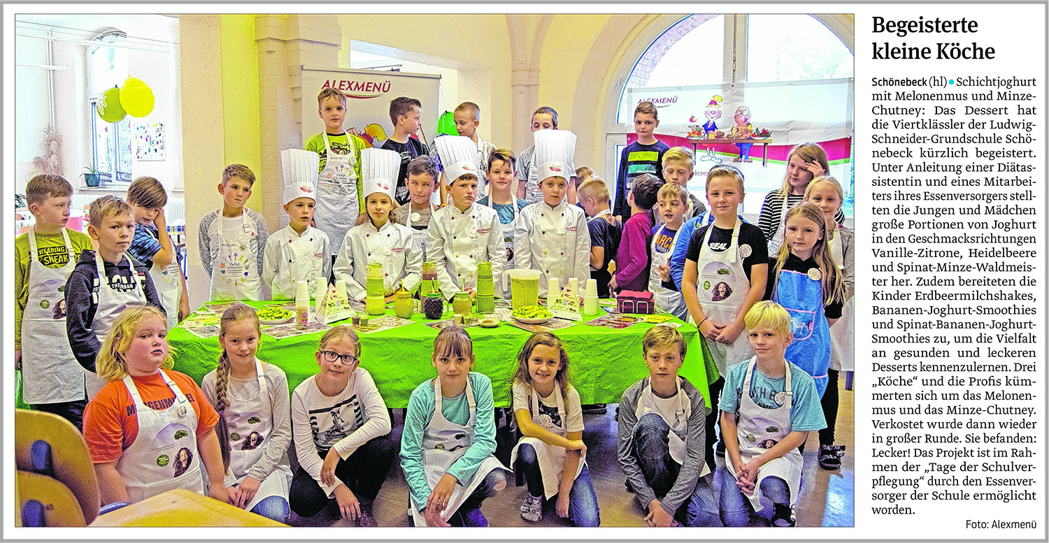 Beitrag Volksstimme zu den Tagen der Schulverpflegung Beitrag Volksstimme zu den Tagen der Schulverpflegung