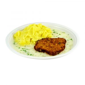 3268 Pastinaken-Steckrübenrösti mit Petersiliensauce und Kartoffelpüree