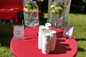 Eine Erfrischung für alle Besucher - Zitrone-Minz-Wasser und Gurke-Minz-Wasser