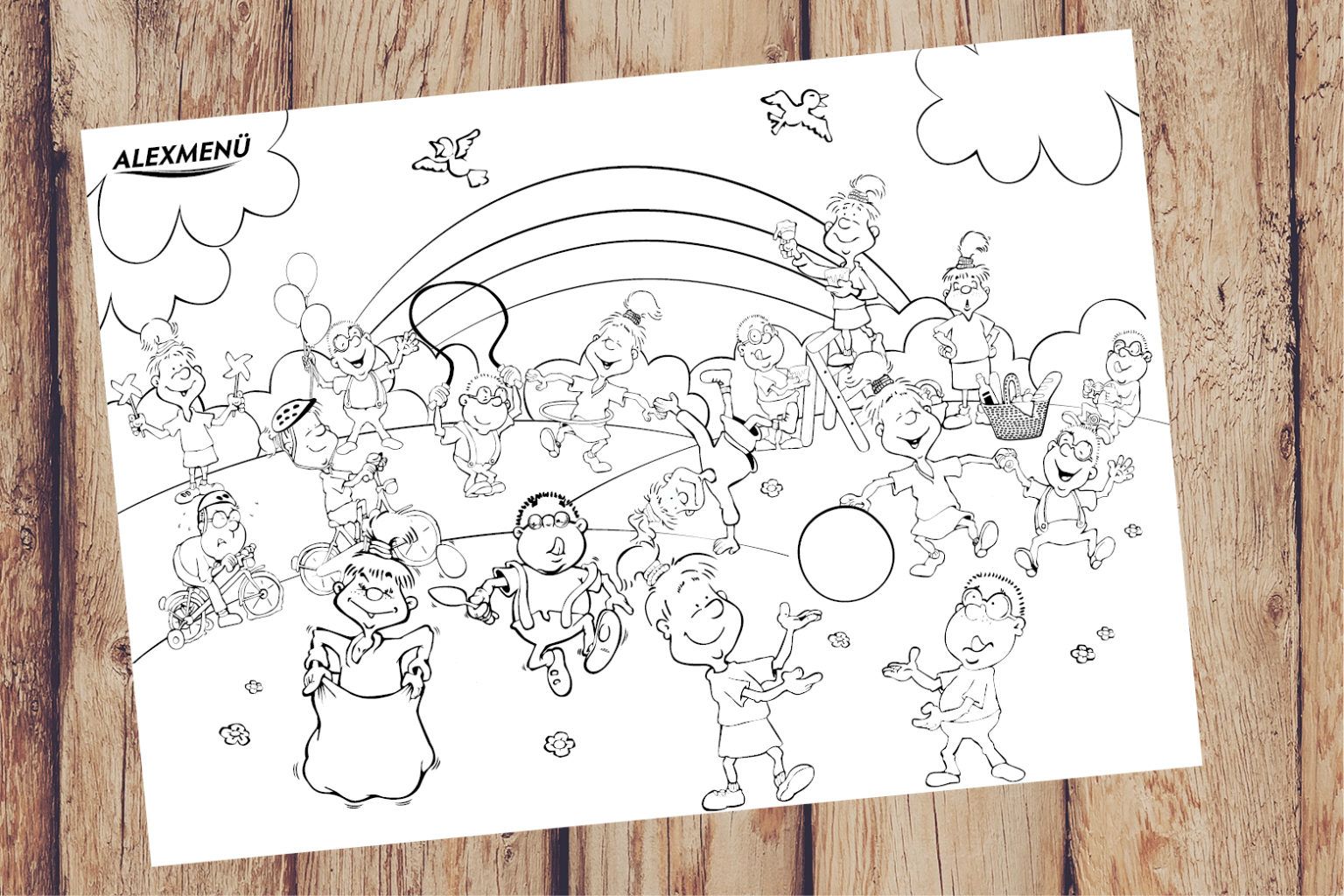 Ausmalbild Kindertag | ALEXMENÜ GmbH & Co. KG