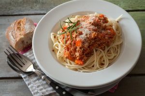 Bolognese mit Jackfrucht