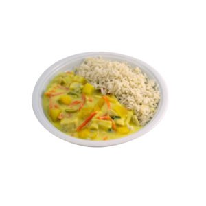 3349 Hühnercurry mit Mango-Currysauce und Gemüse dazu Reis