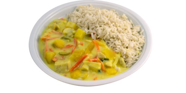 3349 Hühnercurry mit Mango-Currysauce und Gemüse dazu Reis