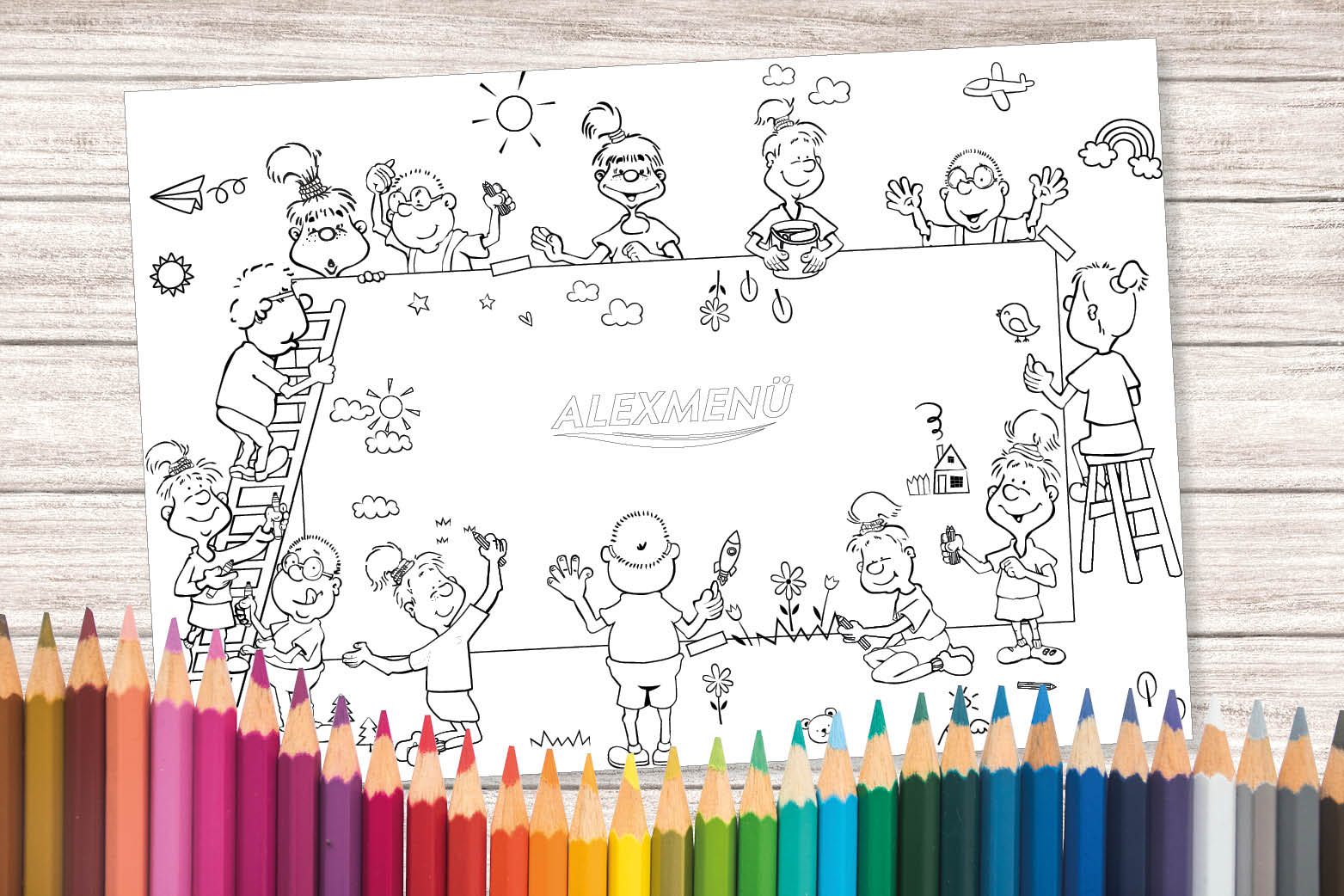 Ausmalbild zum Kindertag