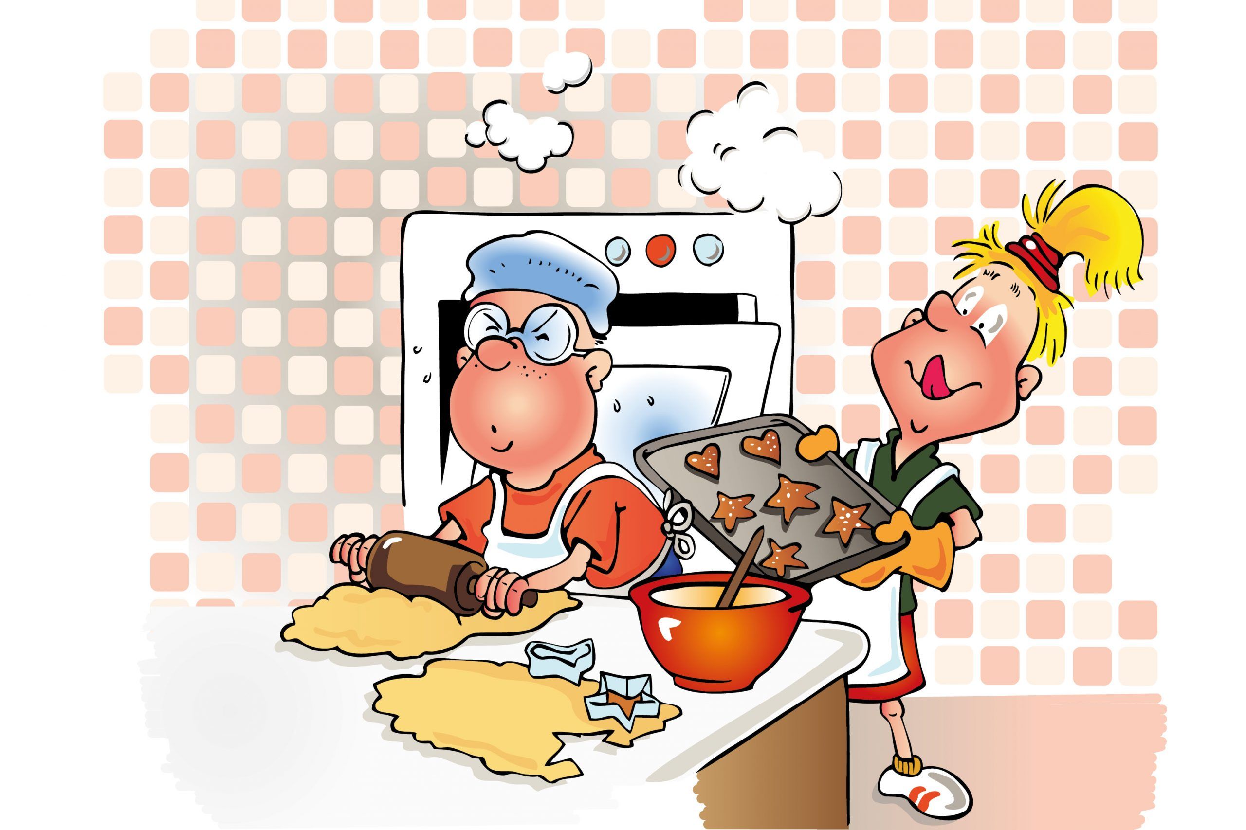 Hopsi und Klopsi backen Plätzchen