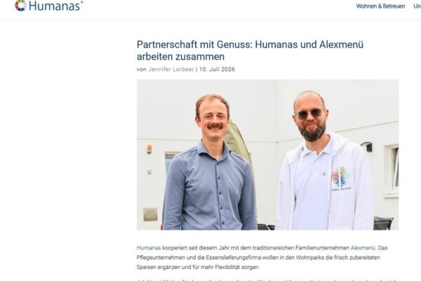 ALEXMENÜ und Humanas arbeiten zusammen. Adrian Krotki und Fabian Biastoch